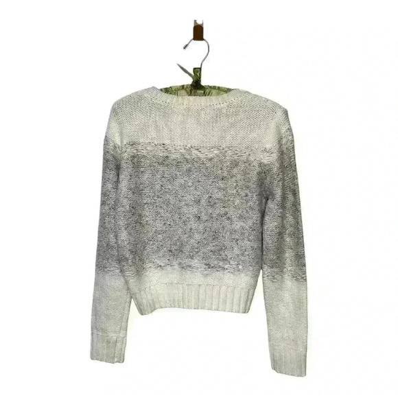 John + Jenn Gray and White Crew Neck Knit Sweater, Small - Picture 2 of 5